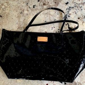 Kate spade black faux patent leather tote